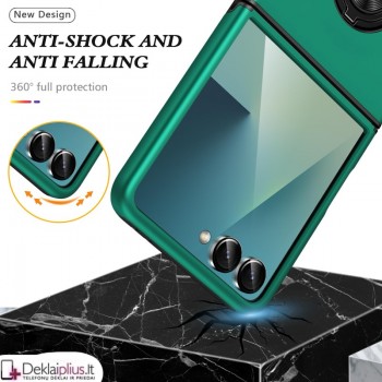 Plastikinis dėklas su žiedu - žalias (Samsung Galaxy Z Flip 7) Plastikinis dėklas su žiedu - žalias (Samsung Galaxy Z Flip 7)